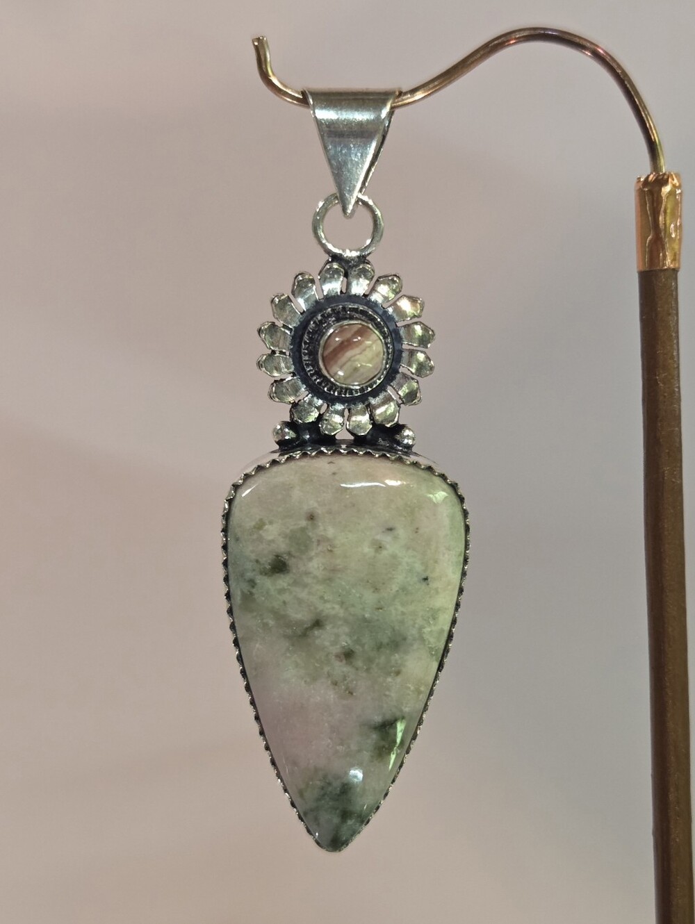 Beautiful Natural Cobaltoan Calcite & Rhodochrosite Bezeled Gemstone Pendant